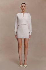 Xaden Wool Mix Knit Mini Dress - Oat Marle