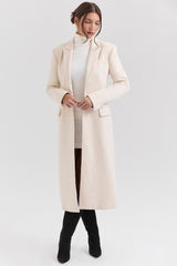 Remi-Ivory Single Breasted Long Coat