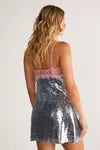 Sequin Lace Trim Mini Slip Dress