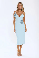 Soft As A Secret Midi Dress Blue