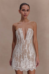 Zoey Lace Corset Mini Dress - Ivory