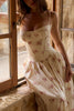 ivory vintage rose print cotton maxi dress