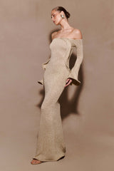 Sandrine Lurex Knit Maxi Dress - Gold