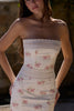 ivory vintage rose print cotton + lace maxi dress