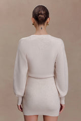 Xaden Wool Mix Knit Mini Dress - Oat Marle