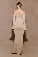 Sandrine Lurex Knit Maxi Dress - Gold