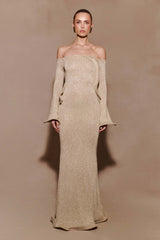 Sandrine Lurex Knit Maxi Dress - Gold