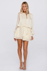 Styled Selections Long Sleeve Mini Dress Cream