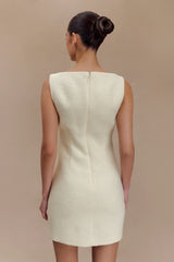 Angela Textured Boucle Mini Dress - Ivory