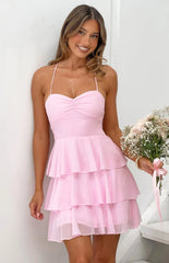 Georgie Pink Ruffle Mini Dress