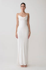 Seraphine Corset Satin Maxi Dress - Ivory