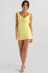 Tink-Buttercup Satin Ruffle Mini Dress