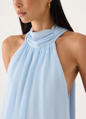 Verbina Scarf Mini Dress - Blue