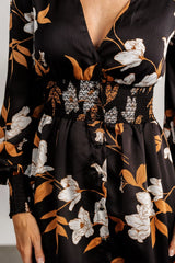 Mayfair High Low Maxi Dress | Black Floral