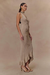 Celestino Floral Metallic Knit Maxi Dress - Gold