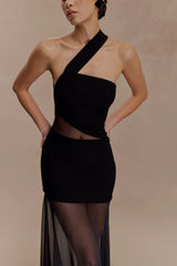 Vashti Cut Out Mesh Maxi Dress - Black