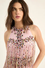 Embellished Sequin Tassel Festival Mini Dress