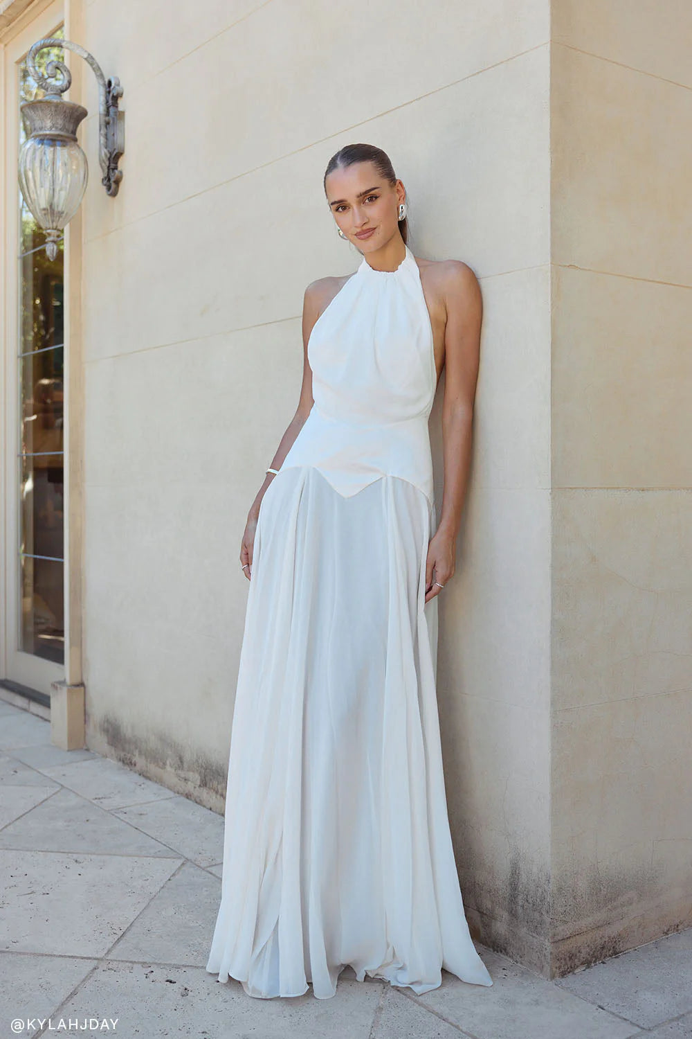 Susan Chiffon Halter Maxi Dress - Ivory