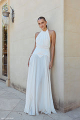 Susan Chiffon Halter Maxi Dress - Ivory
