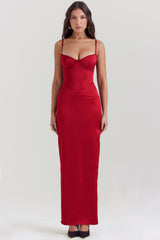 Stefania-Ruby Corset Maxi Dress