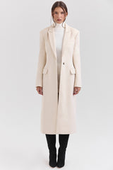 Remi-Ivory Single Breasted Long Coat