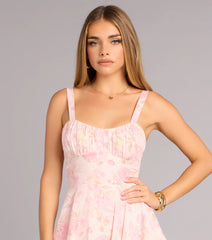 Pretty Agenda Floral Woven Ruffle Maxi Dress