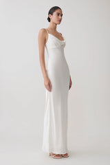 Seraphine Corset Satin Maxi Dress - Ivory