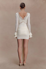 Electra Slinky Lace Mini Dress - Ivory