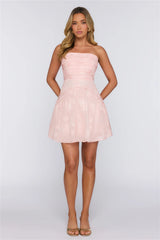 Sweet Affection Floral Strapless Mini Dress Pink