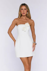 Viva La Vibes Strapless Mini Dress White